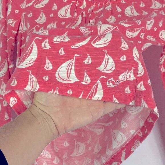 NWT Vineyard Vines Regatta Bow Top Print, color is Mai Tai, Girls Size Large/14 - Picture 2 of 10